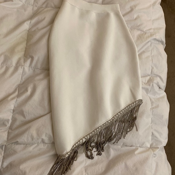 Fashion Nova Rhinestone Fringe Midi Skirt - Picture 2 of 4